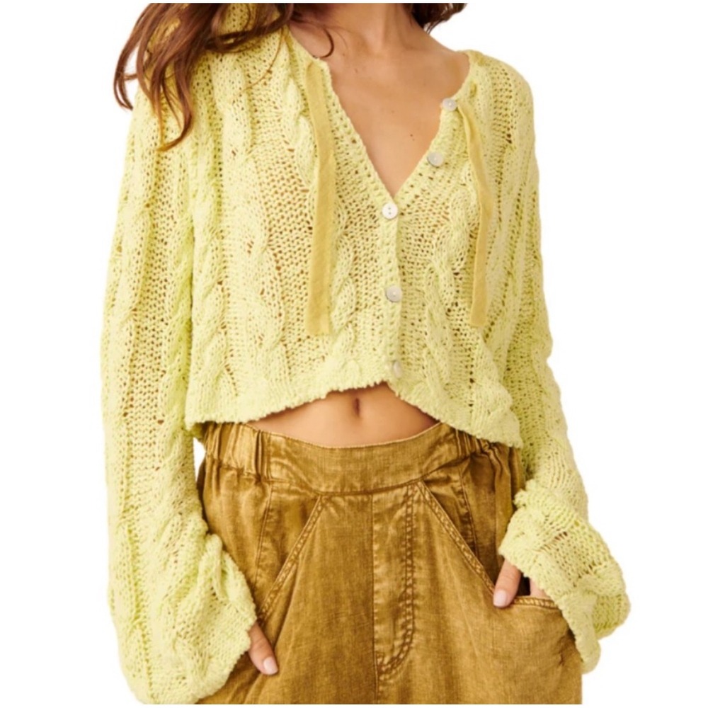 Free People Robyn Cardigan Light‎ Green